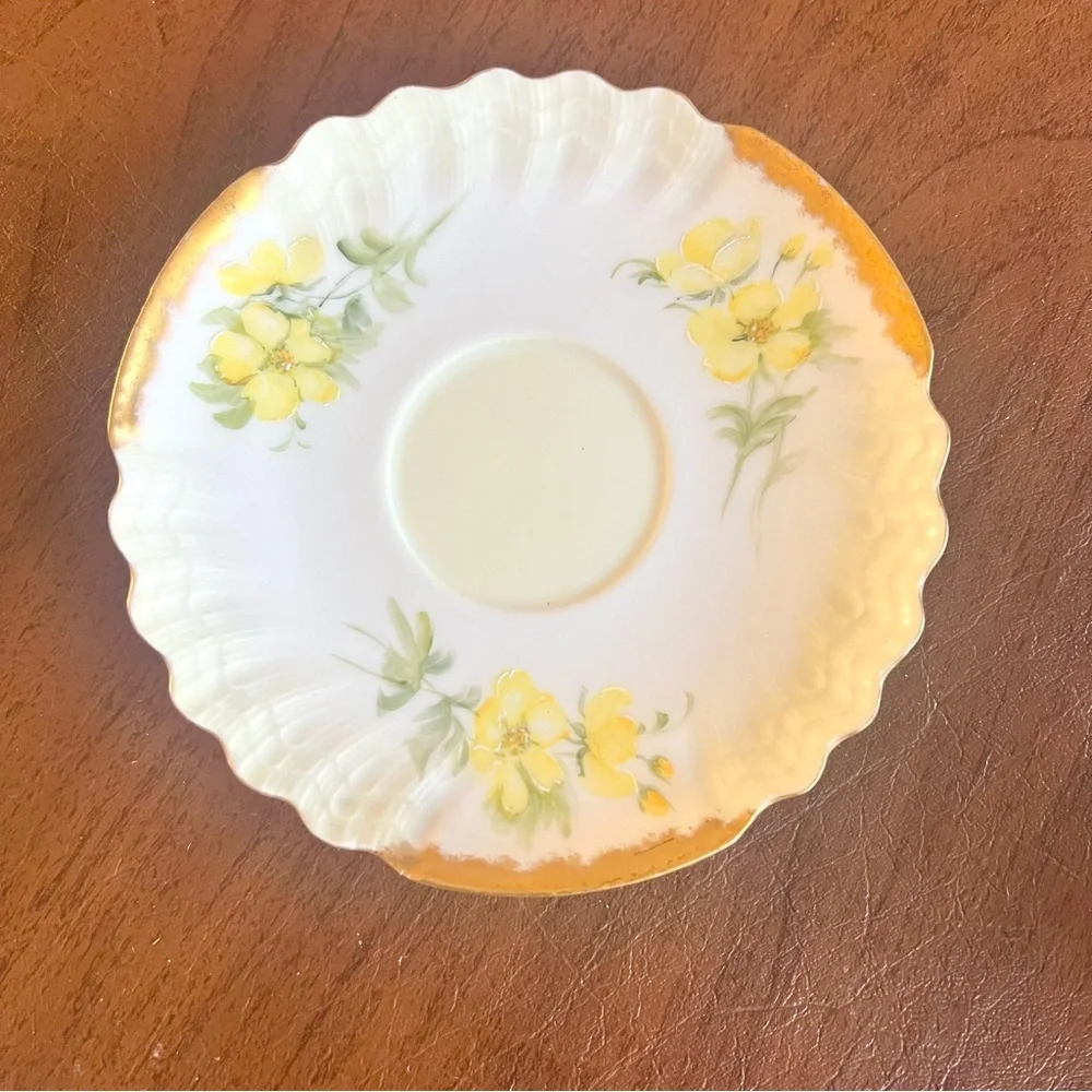 3 vintage Limoges porcelain saucers lovely floral great for many uses - …